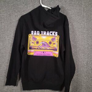 Lane Seven Unisex Black Long Sleeve Hoodie Full Zip Size S With Rad Tracks